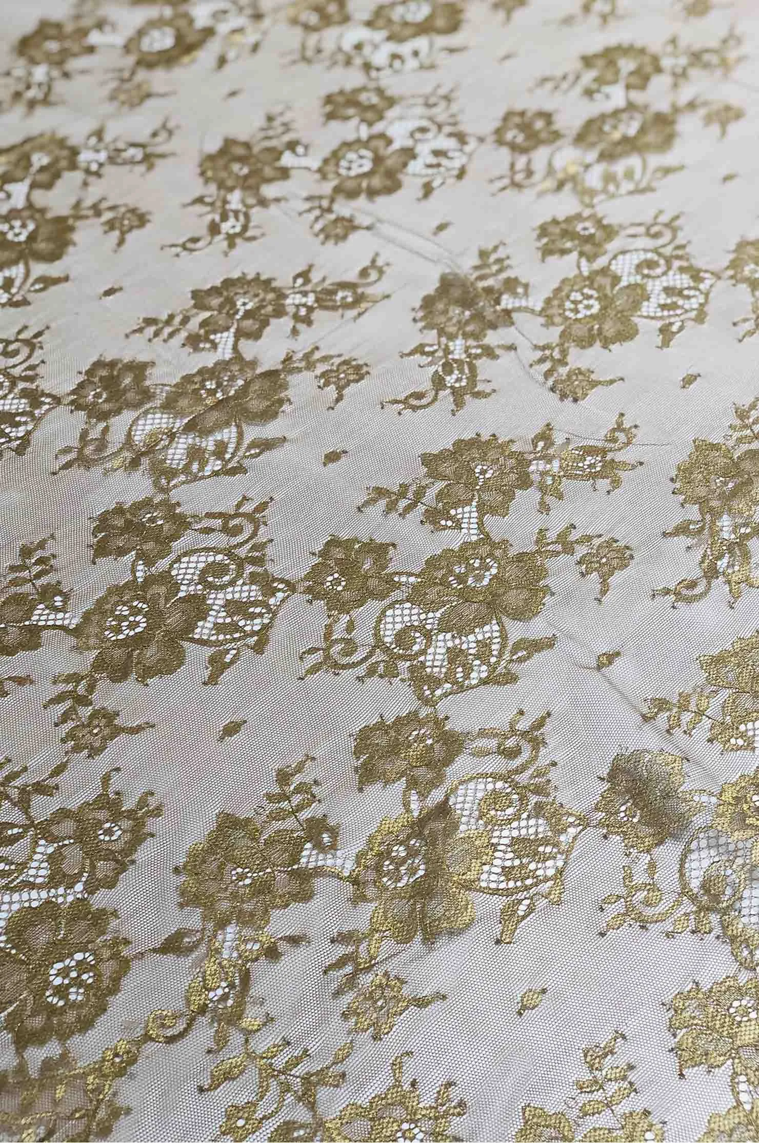 Bronze/Metallic Gold French Plain Lace FLP-001/4 Fabric