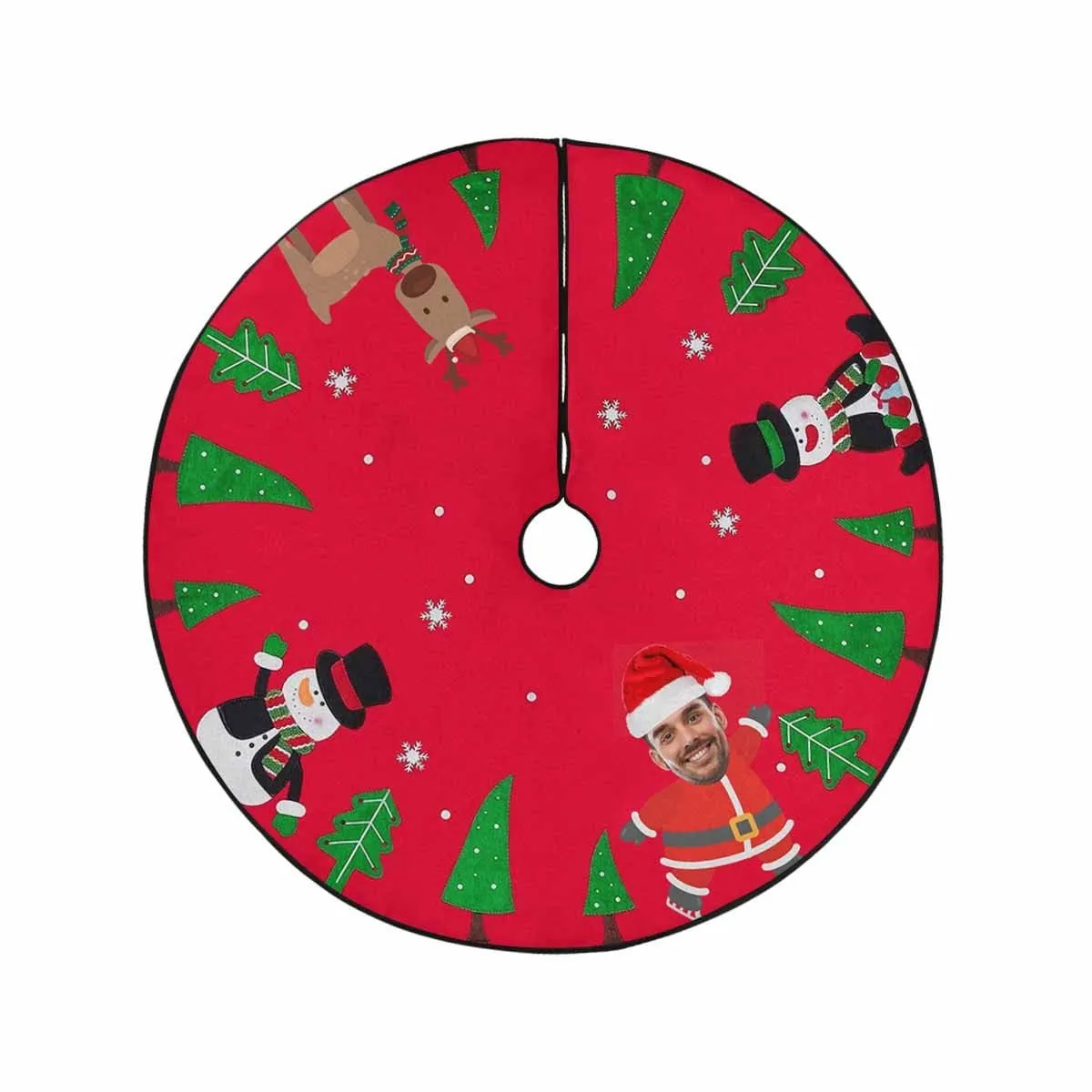Custom Face Cute Santa Christmas Tree Skirt