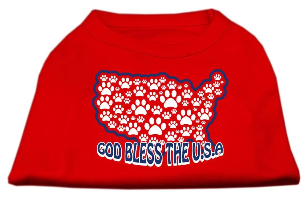 God Bless USA Screen Print Shirts Red XS (8)