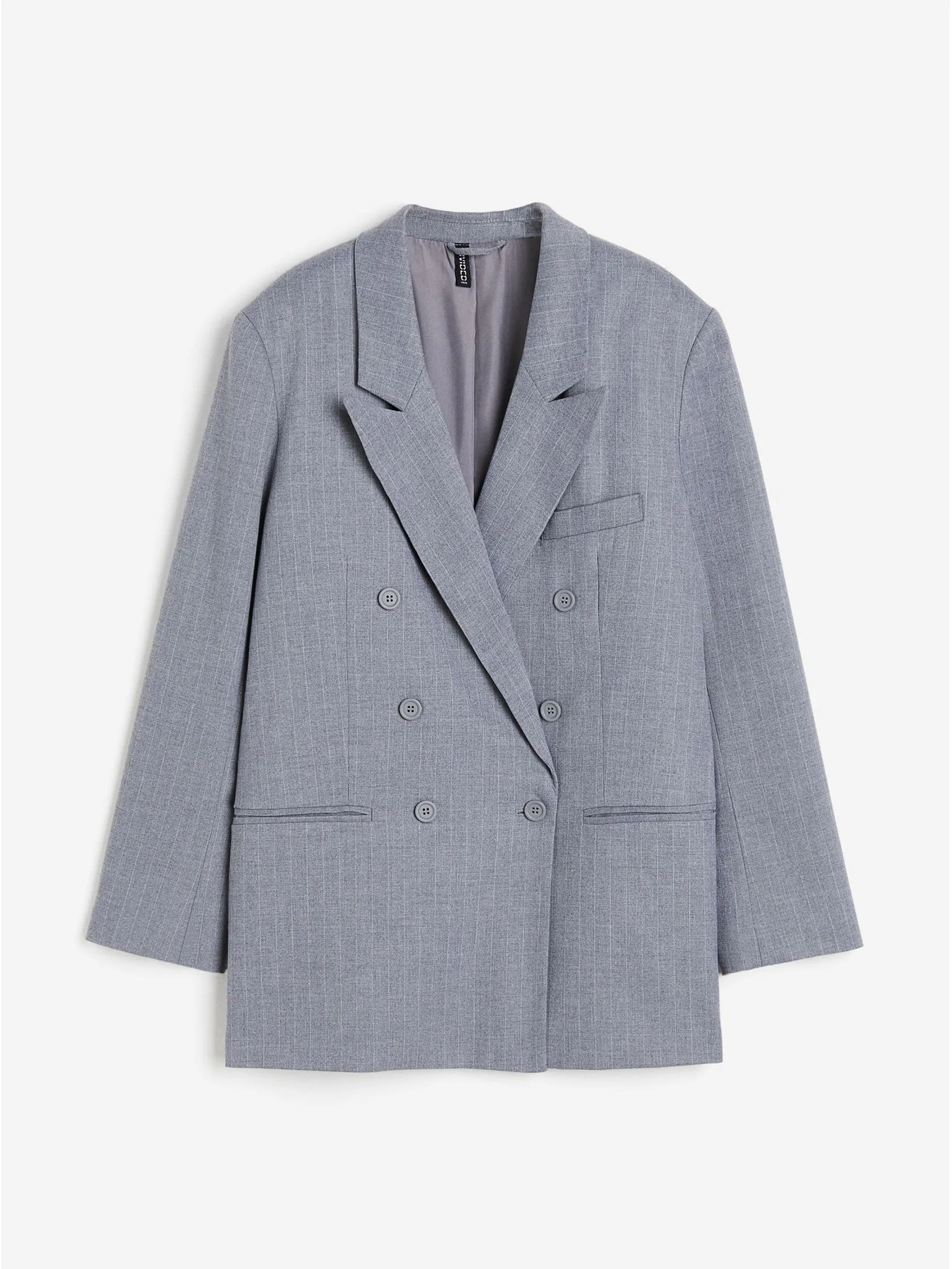 Grey oversize double-breasted blazer