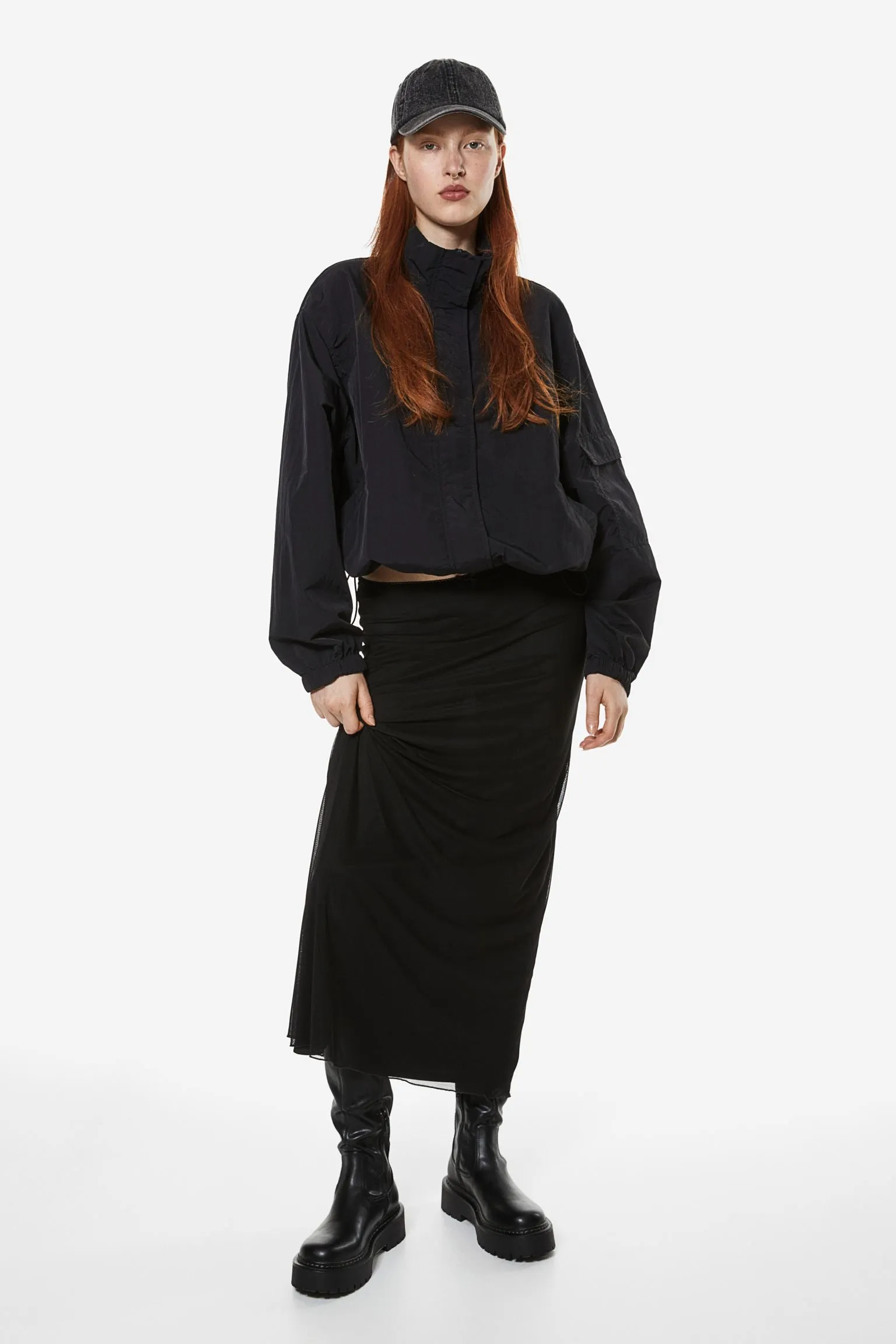 H&M Mesh Skirt, black