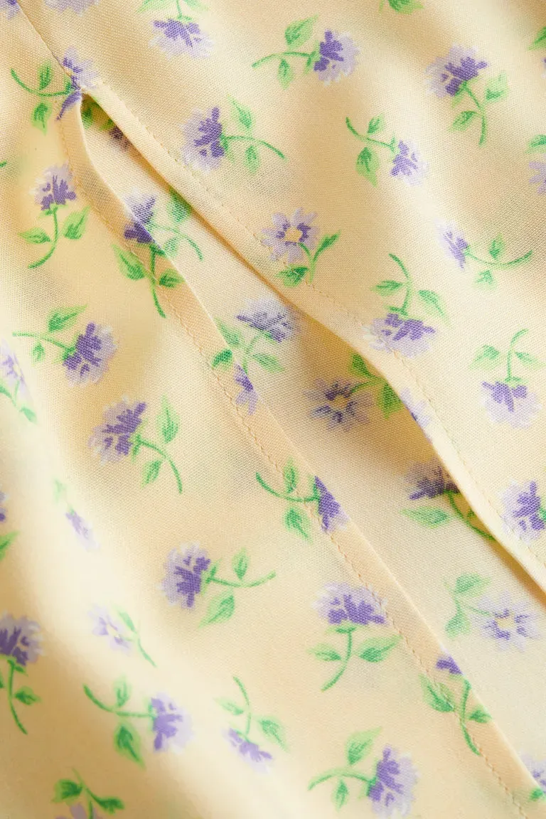 H&M tie dress, light yellow/floral