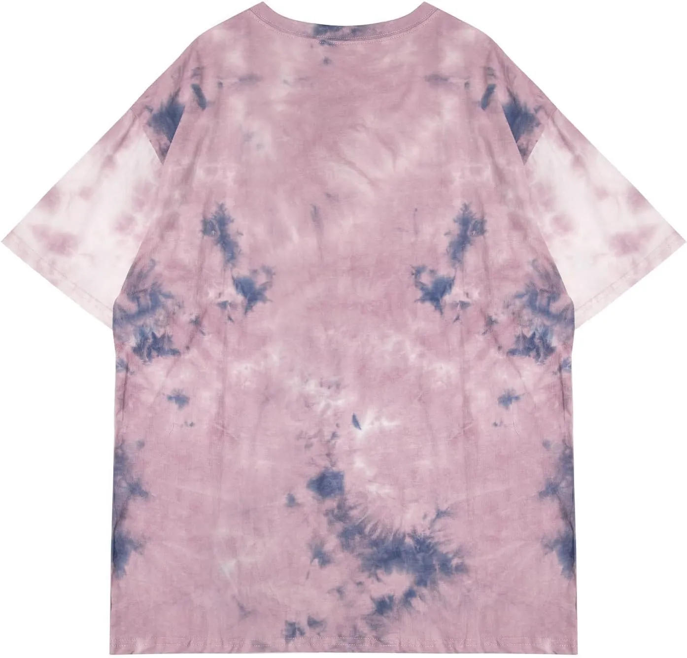 Remidoo Women's Casual Crewneck Short Sleeve Sun and Moon Print Tie Dye Oversized Graphic Top T-Shirt