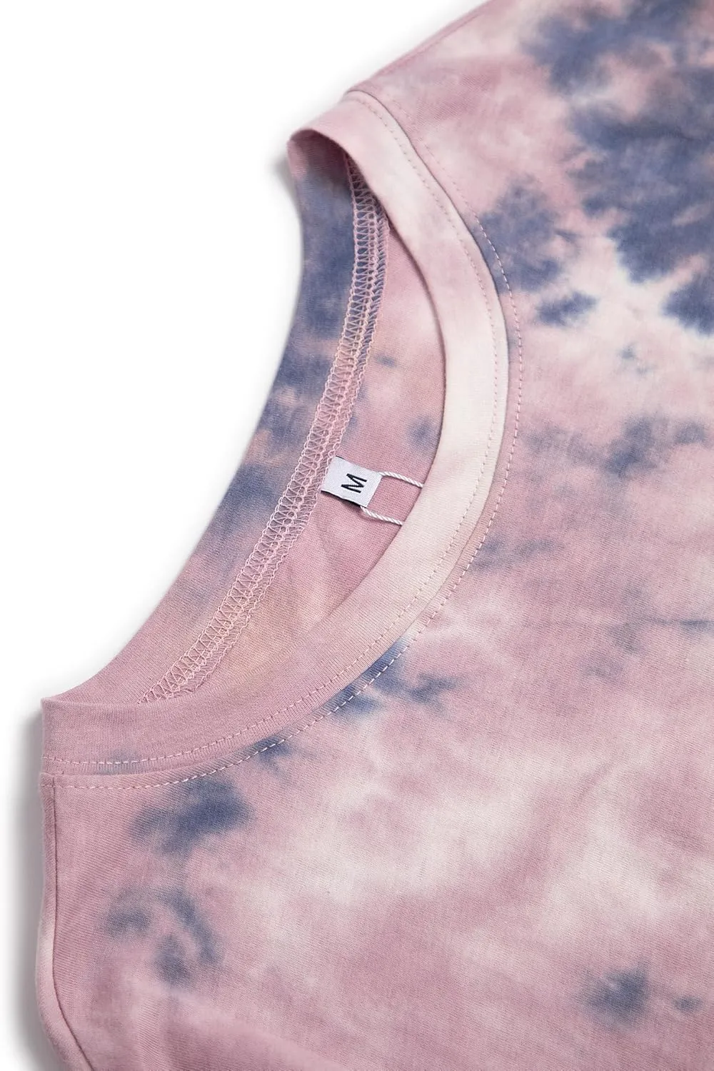 Remidoo Women's Casual Crewneck Short Sleeve Sun and Moon Print Tie Dye Oversized Graphic Top T-Shirt